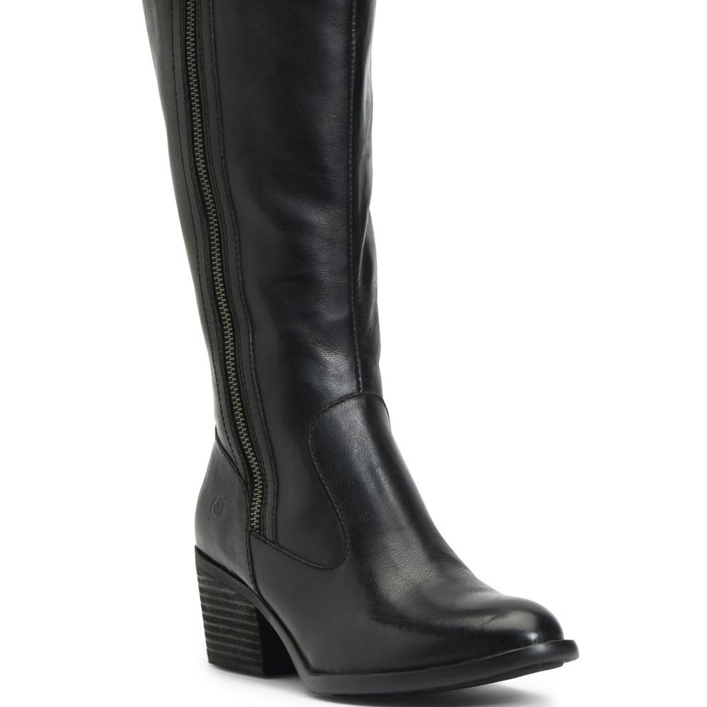 Born Uchee Knee High Boot Black Leather Size 9 M